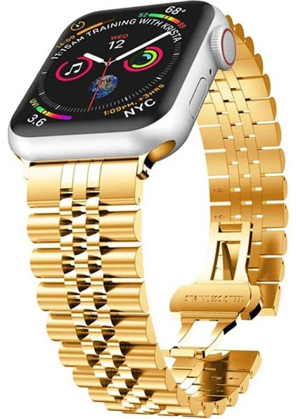 Ally Apple Watch 7-8 41MM 6-5-4 40MM Kayış Kordon Paslanmaz Çelik 3-2-1 38MM-(577 - CHT8939-8678