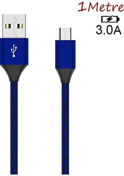 Ally Android Micro USB 3.0A Hızlı Halat USB Şarj Kablosu 1MM-(5775) - CHT1568-3065
