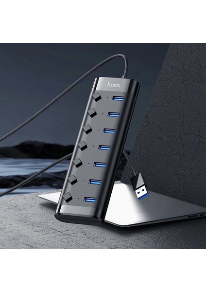 Hoco HB40 7xusb 2.0 Anahtarlı USB Hızlı Şarj ve Veri OKUYUCU-(5775) - CHT3343-4764 modelleri