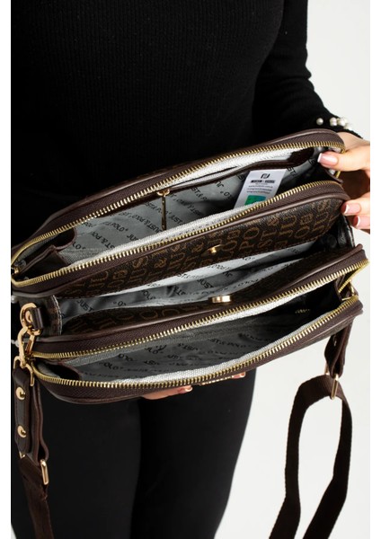 Kadın Orta Boy Baskılı Şık Omuz Çantası ve Cüzdanı Kombin Shopper K232053MH fırsatları