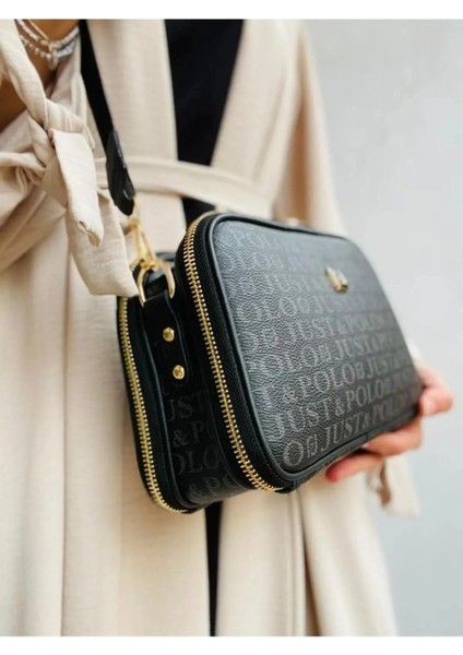 Kadın Orta Boy Baskılı Şık Omuz Çantası ve Cüzdanı Kombin Shopper K232053MH fiyatları