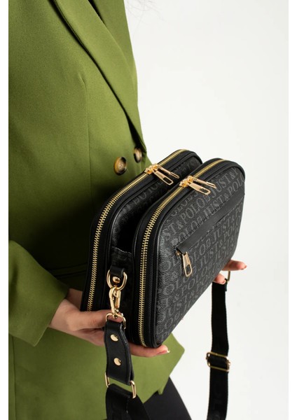 Kadın Orta Boy Baskılı Şık Omuz Çantası ve Cüzdanı Kombin Shopper K232053MH modelleri