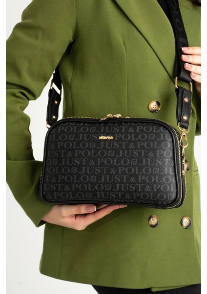 Kadın Orta Boy Baskılı Şık Omuz Çantası ve Cüzdanı Kombin Shopper K232053MH