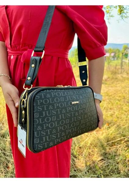 Kadın Orta Boy Baskılı Şık Omuz Çantası ve Cüzdanı Kombin Shopper K232053MH