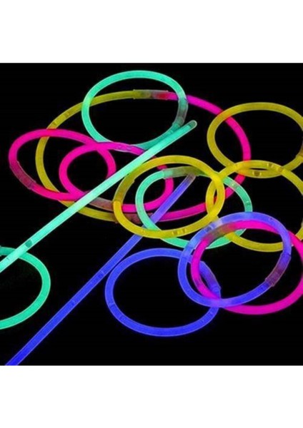 Beyaz Fosforlu Parti Çubuğu, Bükülebilir, Karanlıkta Parlayan, 100 Adet