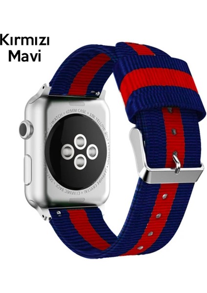 Ally Apple Watch Ultra 49MM 7-8 45MM 6-5-4 44MM Kayış Kordon Çizgili Nylon 3-2-1 - CHT9000-3362