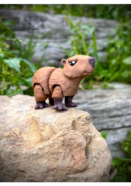 Kapibara Oyuncak - Egzotik Ormanların Sakin Dostu! 🦦🐾🌿3d Hareketli Organik Vip Model Orta Boy indirimleri
