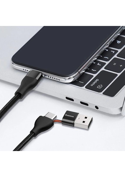 Baseus 2in1 Dual Output Cable/usb-A+Type-C Iphone 18W Hızlı Şarj USB Kablo 1m-(5 - CHT8225-5366 fırsatları