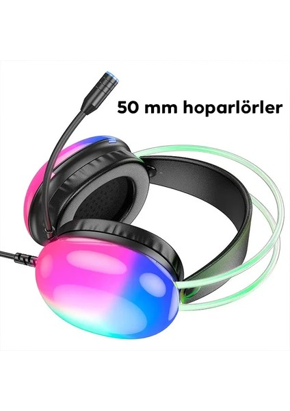 Hoco W109 Plus Rich Usb7.1 Gaming Kulaküstü KULAKLIK-(5775) - CHT2816-5046 modelleri