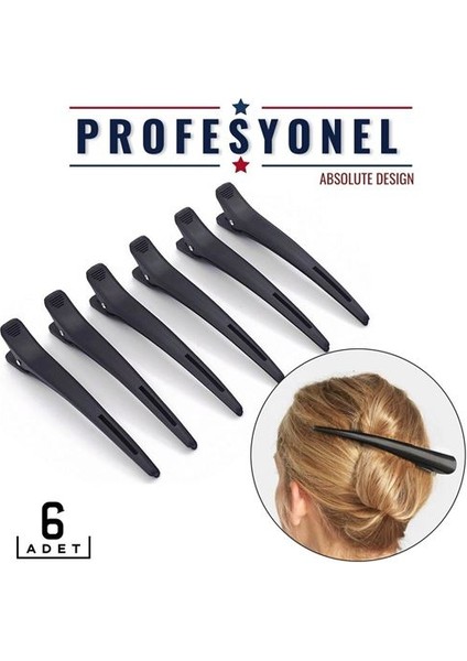 Turk Saç Klipsi Toka 6 Adet Absolute Design - CHT7613-3326
