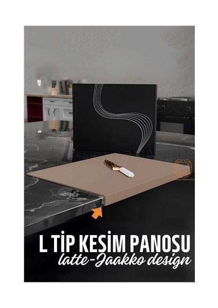 Turk Köşeli Kesim Panosu Latte Kesim Tahtası Jaakko Design - CHT8180-3522