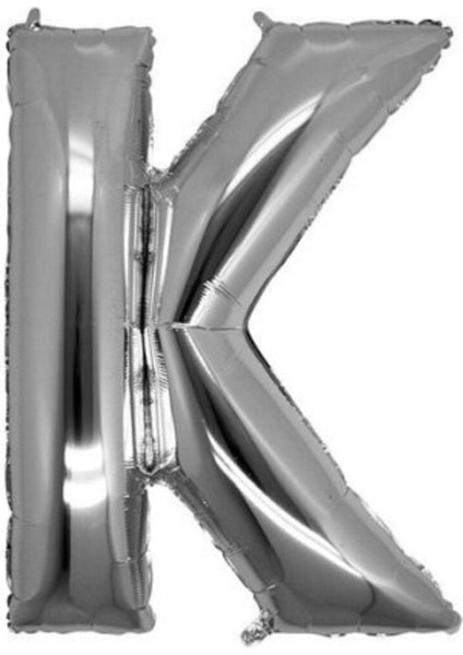 Gümüş Rengi Folyo Harf Balon, 1 Metre, Şık ve Eğlenceli Süsleme Aracı