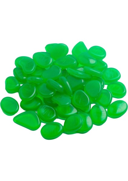 50LI Fosforlu Plastik Dekoratif Taşlar Ev/dış Mekan Yeşil Renk