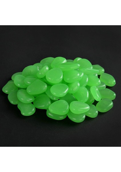 50LI Fosforlu Plastik Dekoratif Taşlar Ev/dış Mekan Yeşil Renk fırsatları