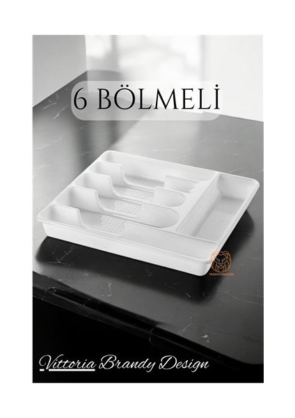Turk Çekmece Içi Kaşıklık Kepçelik 6 Gözlü Beyaz - CHT7437-8481