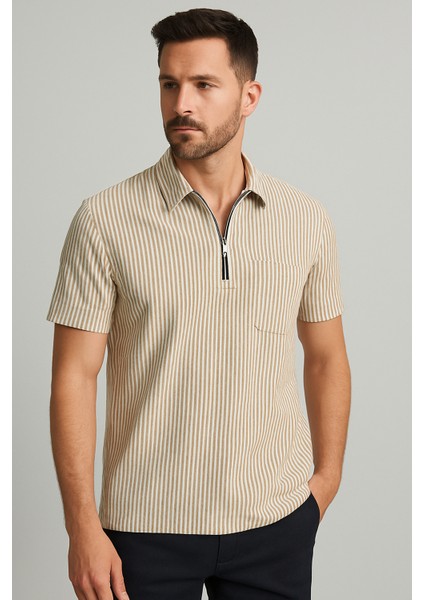 Pamuk Erkek Polo Yaka Çizgili Kısa Kollu Tişört T-Shirt Yumuşacık modelleri