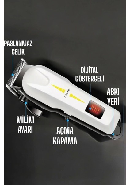 Çok li Tıraş Makinesi Uzun Batarya ve Keskin Bıçaklarla Profesyonel Kullanım fiyatları