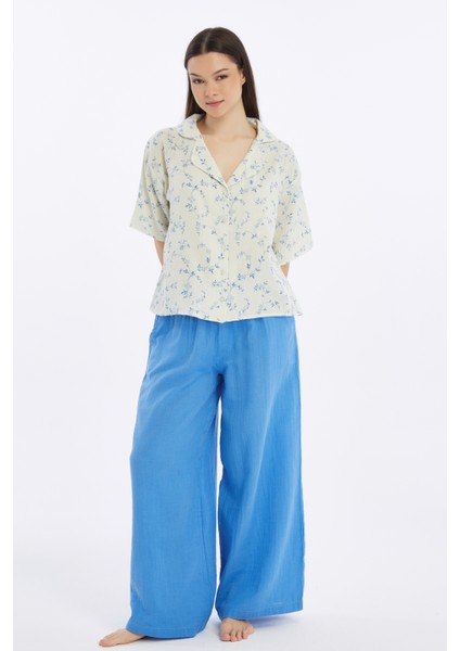 Brenda Müslin Gömlek Pijama Desenli