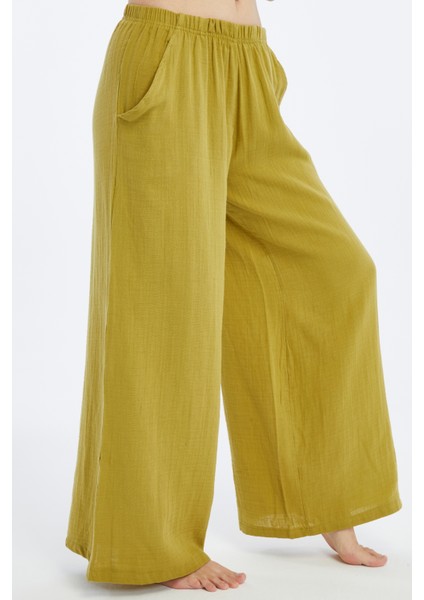 Brenda Müslin Pantolon Düz