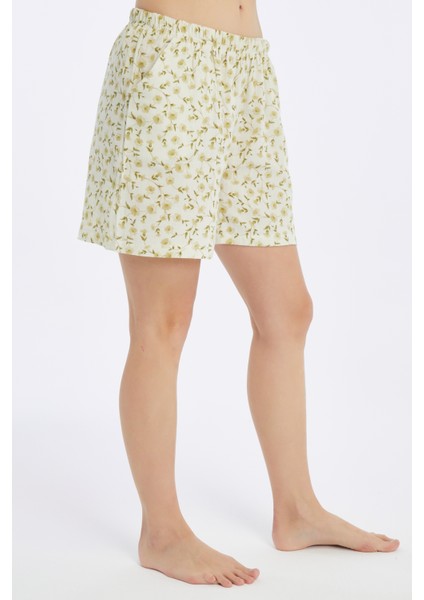 Brenda Müslin Şort Desenli