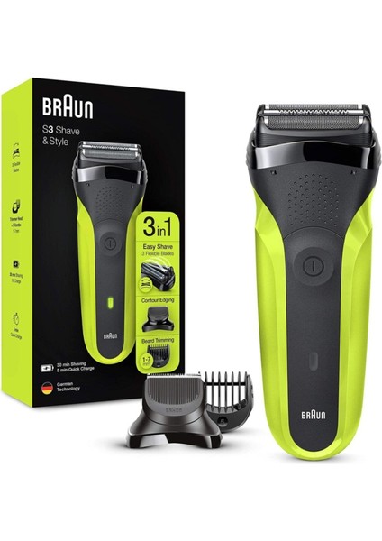 3’ü 1 Arada Kablosuz Kuru Tıraş Makinesi Sarı 300 Bt Vtgrn