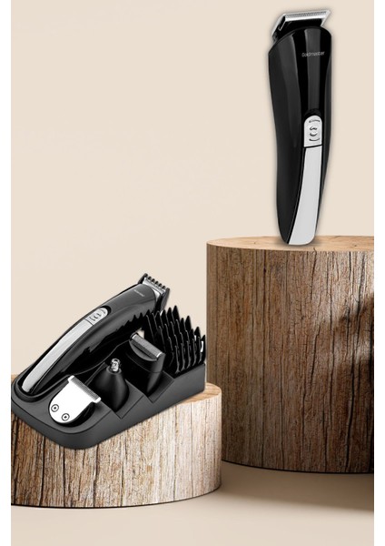 Paslanmaz Çelik 9'lu Erkek Bakım Seti Ayarlanabilir ve Standlı Beyaz indirimleri