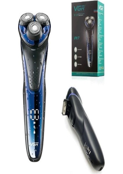 Yıkanabilir Elektrikli Sakal Tıraş Makinesi LCD Ekran Siyah fiyatları