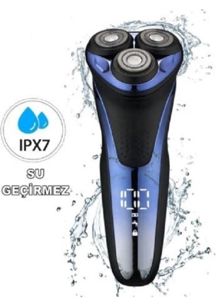 Yıkanabilir Elektrikli Sakal Tıraş Makinesi LCD Ekran Siyah modelleri