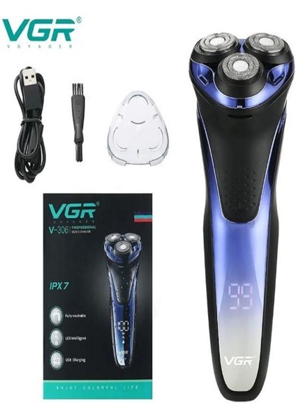 Yıkanabilir Elektrikli Sakal Tıraş Makinesi LCD Ekran Siyah indirimleri