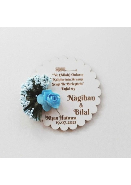 50 Adet Yeşil Ahşap Yuvarlak Davet Magneti, Özel Günleriniz Için Ideal Seçim fiyatları