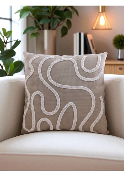 Bohem Tarz Punch Nakışlı Kırlent Kılıfı | 43X43 cm