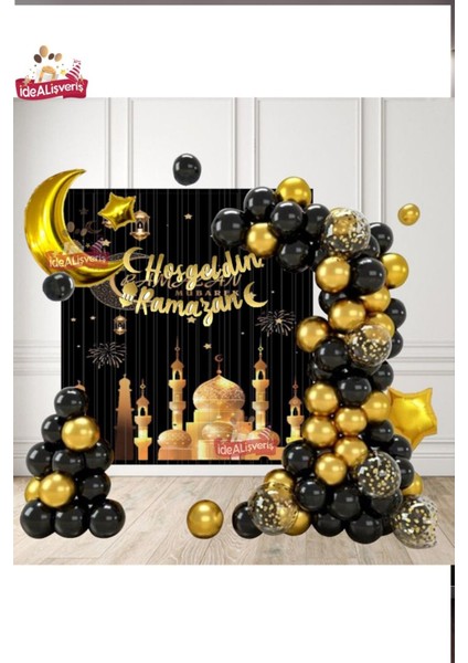 Hoşgeldin Ramazan Baskılı Arkafonlu Set Siyah, Şık ve Kullanışlı Içeriklerle Hazır.