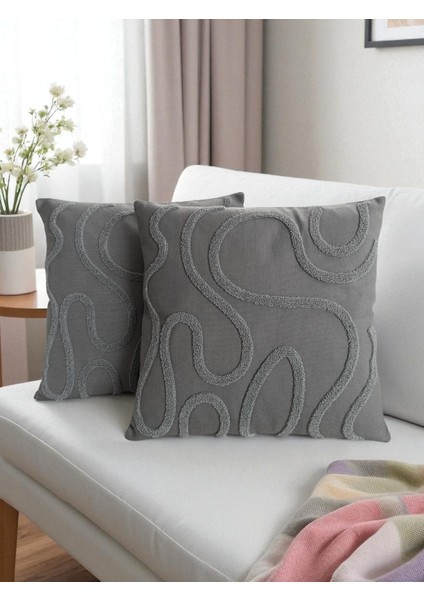 Bohem Tarz Punch Nakışlı Kırlent Kılıfı | 43X43 cm | 2 Adet fiyatları