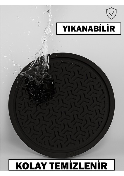 Araba Bardak Altlığı Silikon Araç Içi Kaymaz Mat Telefon Para Malzeme Tutucu Siyah Renk 65 mm 2 Adet modelleri