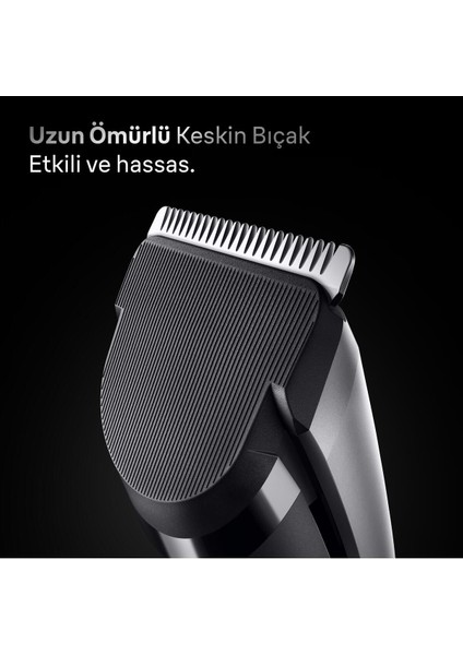 Gri Saç Kesme Makinesi 17 Uzunluk 5 Aksesuar Keskin Bıçak modelleri