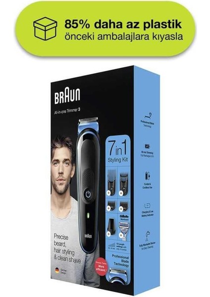 Erkek Bakım Seti 7'li Siyah Çok Fonksiyonlu Temizlik ve Bakım Ürünü