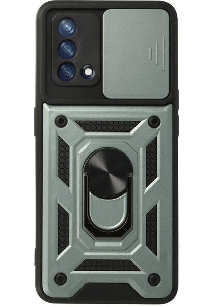 A74 4g Kılıf Pars Lens Yüzüklü Silikon - Yeşil Arbkd