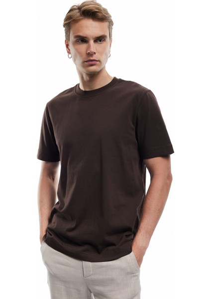 Pamuklu Kısa Kollu Bisiklet Yaka Basic Tişört fiyatları