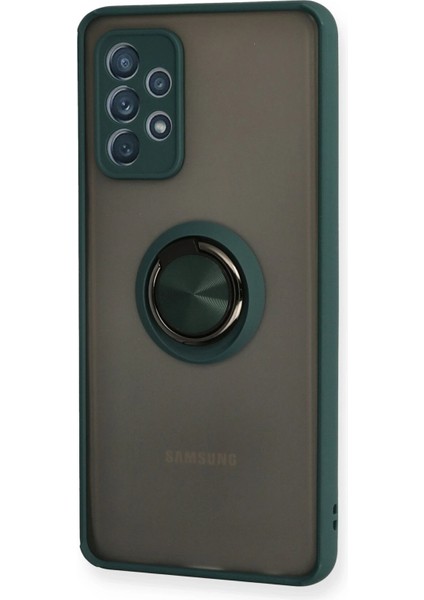 Samsung Galaxy A72 Kılıf Montreal Yüzüklü Silikon Kapak - Yeşil Arbkd fiyatları