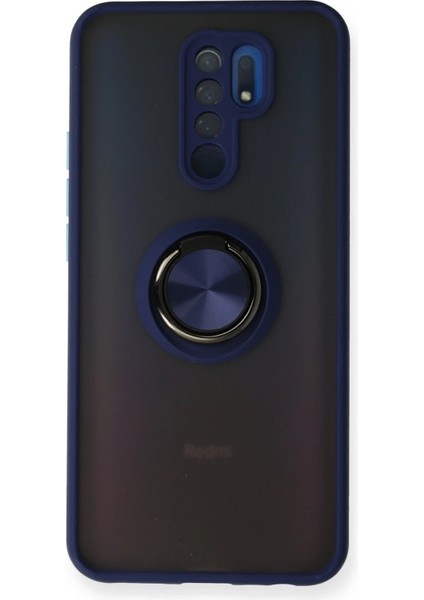 Xiaomi Redmi 9 Kılıf Montreal Yüzüklü Silikon Kapak - Lacivert Arbkd