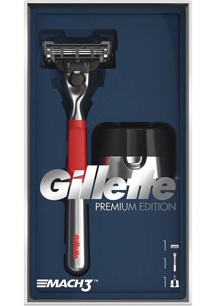 Mach 3 Makine ve Manyetik Stand Kırmızı Edition Beyaz li Güçlü ve Kullanım