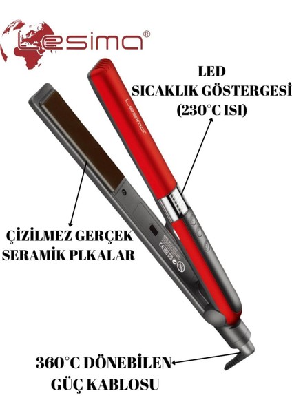 Beyaz Çok Fonksiyonlu Saç Şekillendirici ve Düzleştirici Maşa