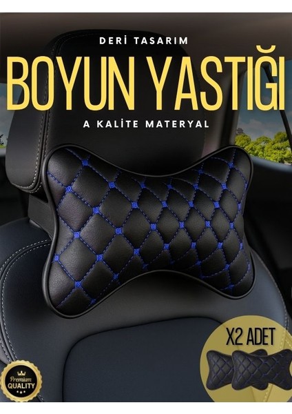 2'li Deri Ortopedik Araç Boyun Yastığı – Şık Tasarım, Konforlu Seyahat Için Boyun Desteği – By2