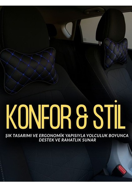 2'li Deri Ortopedik Araç Boyun Yastığı – Şık Tasarım, Konforlu Seyahat Için Boyun Desteği – By2 fiyatları