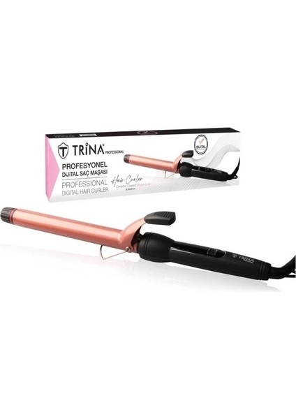 Dijital 25MM Rose Gold Saç Maşası, Profesyonel Kullanıma Uygun, Şık ve Kullanışlı