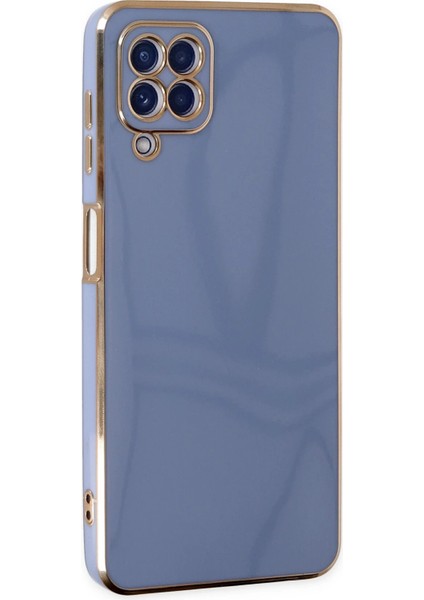 Samsung Galaxy A12 Kılıf Volet Silikon - Mavi Arbkd
