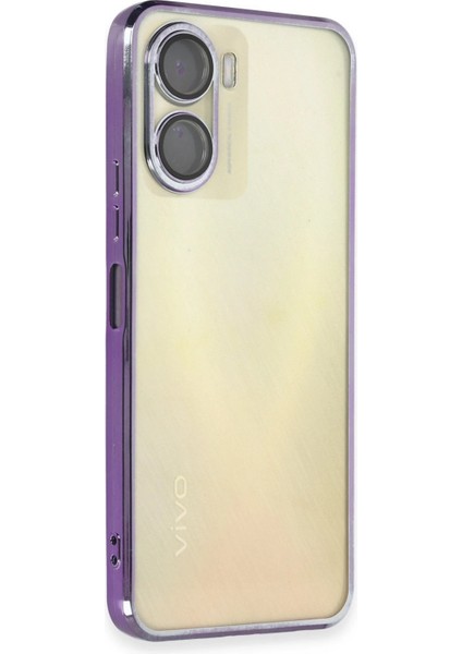 Vivo Y16 Kılıf Razer Lensli Silikon - Mor Arbkd