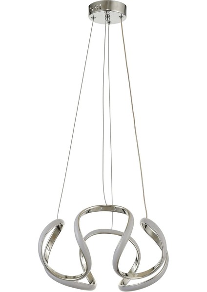 Rumi 35 cm Dimmer Kumandalı 3 Renk Ledli (Sarı-Beyaz-Gün Işığı) Modern Sarkıt Avize - Krom modelleri