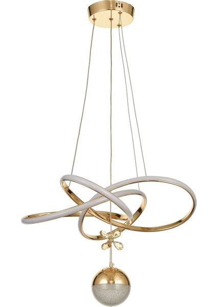Larin Tekli Dimmer Kumandalı 3 Renk Ledli (Sarı-Beyaz-Gün Işığı) Modern Sarkıt Avize - Gold fiyatları
