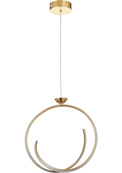 Luka 35 cm Dimmer Kumandalı 3 Renk Ledli (Sarı-Beyaz-Gün Işığı) Modern Sarkıt Avize - Gold